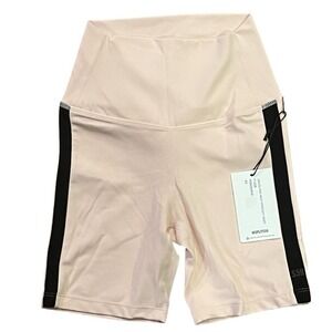 NWT SPLITS59 Loulou High Waist Airweight Shorts‎ Powder Pink + Black, Women's XS